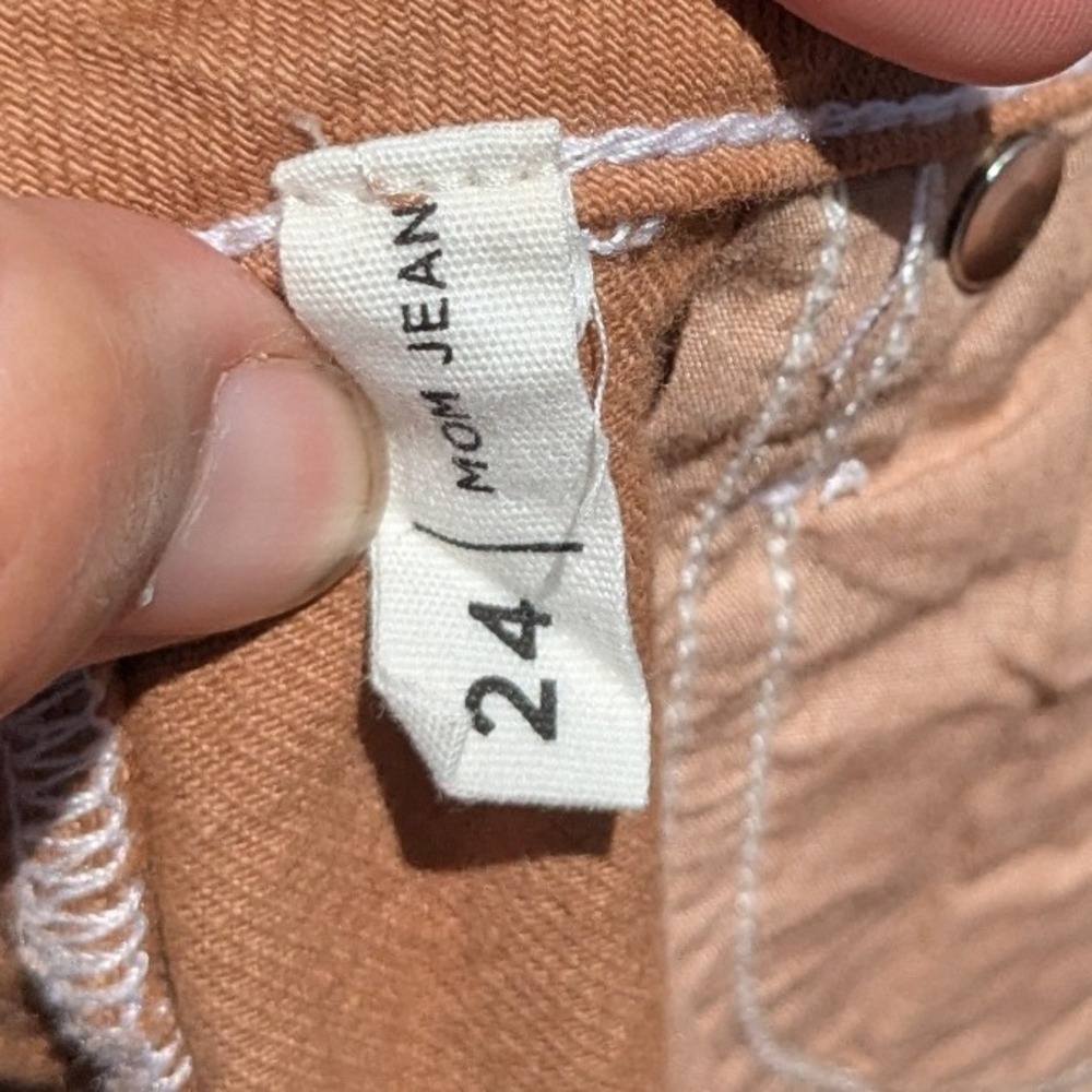 Pacsun Jeans Eco Tan Tie Dye Boho Hippie High Waist Raw Hem Mom Jeans 24 - Picture 6 of 7